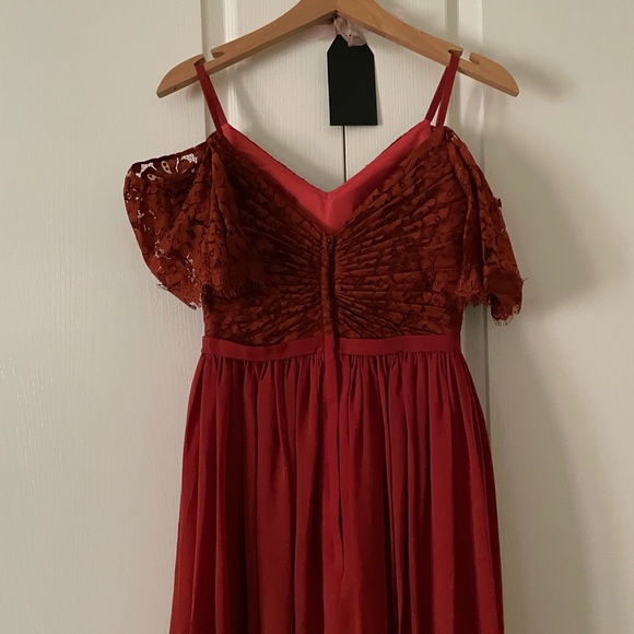 Beautiful formal, wedding guest dress petite XS. Color is burnt orange - Picture 6 of 6